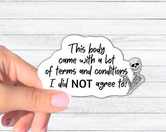 Terms and conditions, Invisible Illness Sticker, Illness Stickers, Illness Gift, Chronic Illness Stickers, Chronic Illness Sticker, Spoonie