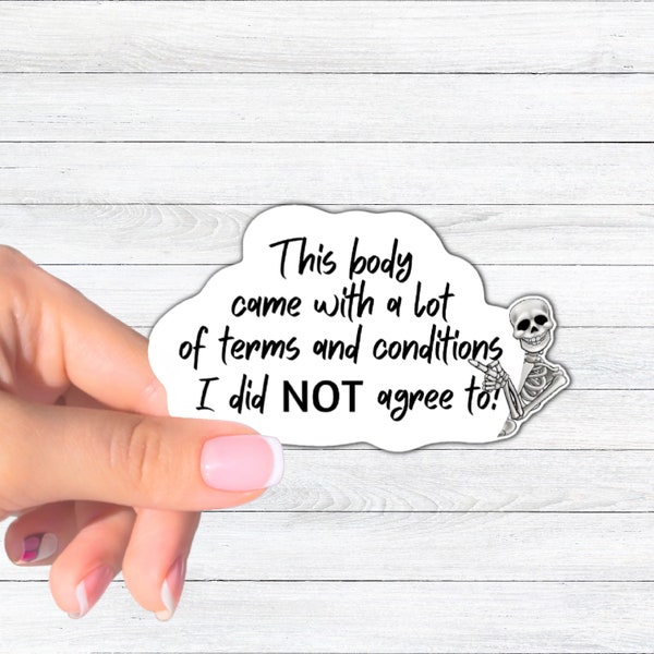 Terms and conditions, Invisible Illness Sticker, Illness Stickers, Illness Gift, Chronic Illness Stickers, Chronic Illness Sticker, Spoonie
