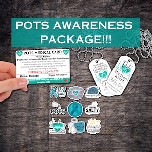 Pots Medical Card-pakket, Pots-syndroom, Pots Awareness-portemonnee, Pots Medical Alert, Posturaal orthostatisch tachycardiesyndroom Potsie
