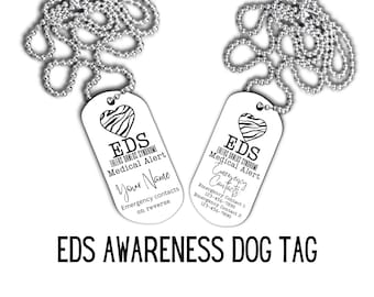 Ehlers Danlos Syndrome, Medical Alert Keychain Chain, Ehlers Danlos, Ehlers-Danlos, Emergency Contact, Medical Alert Necklace, EDS Awareness