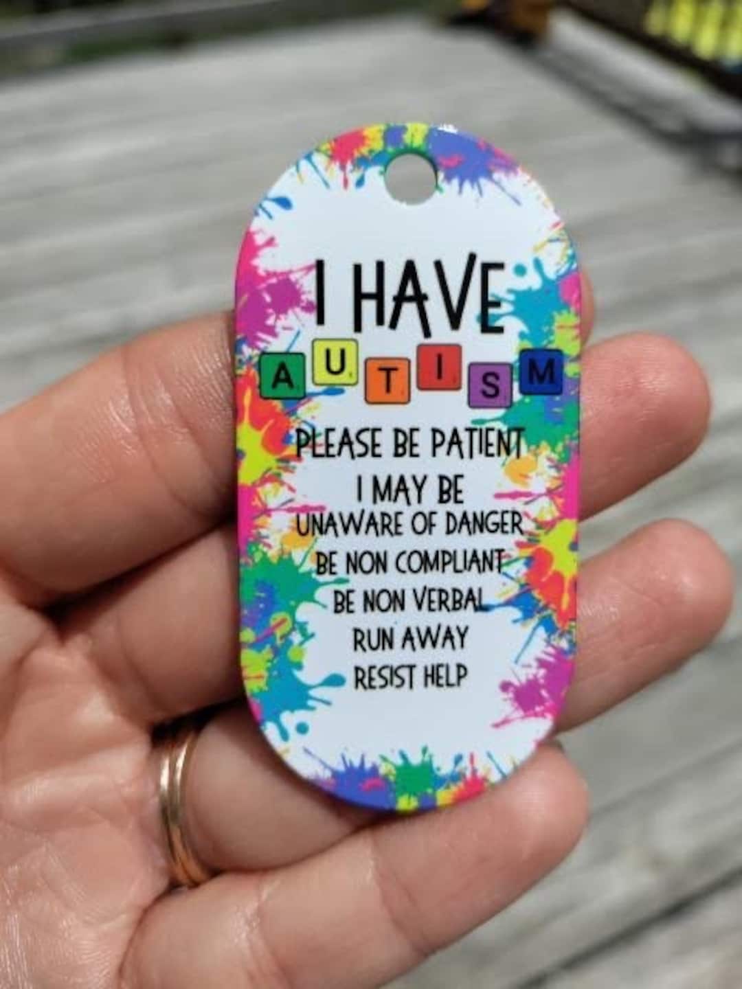 Autism Emergency Alert Awareness Necklace Jewelry, Custom Autism