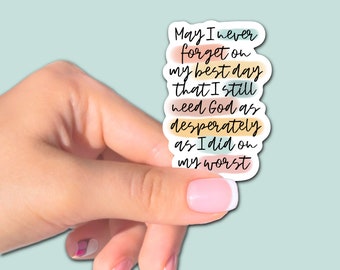 Mag ik nooit vergeten, christelijke sticker, religieuze woorden van aanmoediging, bemoedigende boodschap, schriftcitaten, bijbelvers, devotionele God