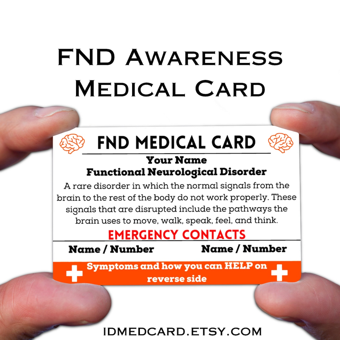 FND Card, FND Medical Alert ID Card for Wallet, Fnd Awareness Gift ...