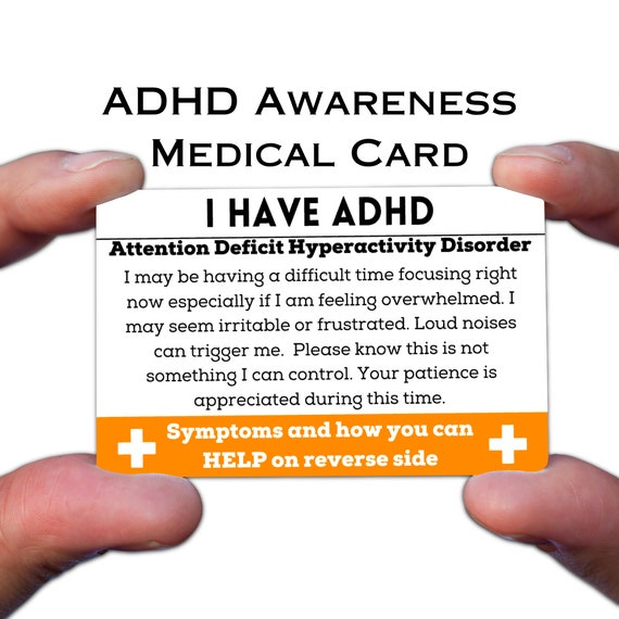 ADHD Medical ID Card, Neurodivergent Brain Awareness, Attention