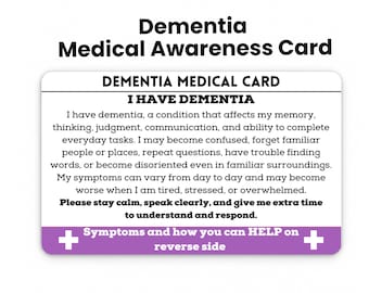 Personalized Dementia Medical ID Card, Waterproof Metal Wallet Alert for Seniors