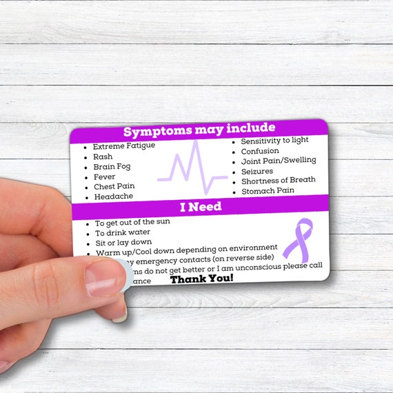 Lupus Emergency Contact Medical Card, Lupus Awareness, Lupus