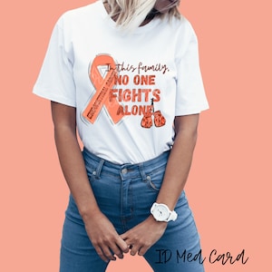 Endometrium Krebs Shirt, In dieser Familie kämpft niemand alleine, Bewusstsein T-Shirt, Endometrium Cancer Ribbon T-Shirt, Familien-Unterstützung Überlebender Geschenk