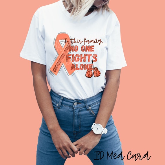 Endometrial Cancer Shirt, In This Family No One Fights Alone, Awareness Tee, Endometrial Cancer Ribbon t shirt, Family Support Survivor Gift