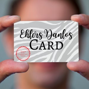 Ehlers Danlos Awareness Club Membership Card, Medical Alert, Eds Zebra Ribbon, Rare Disease, Funny Gift, Humor, Heds, Hypermobile, Illness