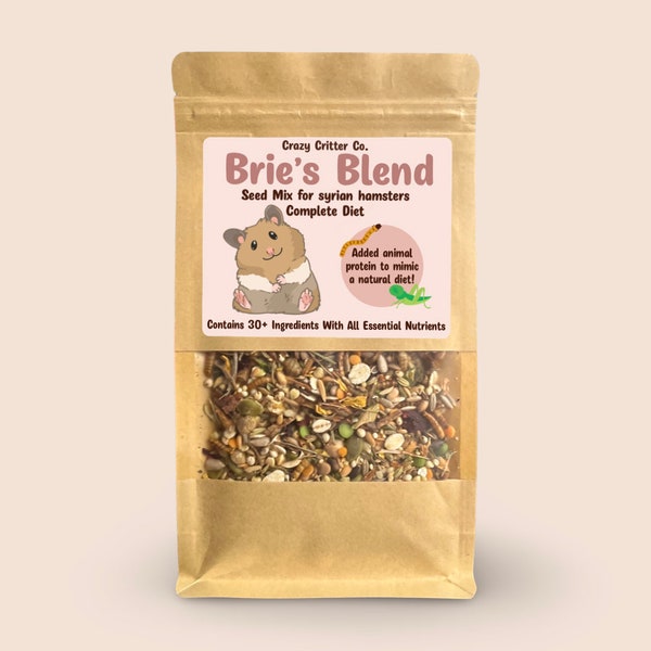 Brie's Blend 200g - AdultSyrian Hamster Food Complete Seed Mix For Senior Hamsters High-quality Diet Canada Insects Dried Vegetable Nut Free