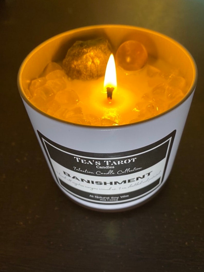 Intention Candles Crystal Candles Herbal Candles Etsy