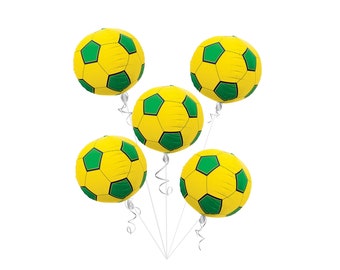 Brazil Football Balloon, Brazil Soccer Globos, Independence Day, World Cup 2022, Mylar, Helium, Holiday Foil Balloon 18 Inch
