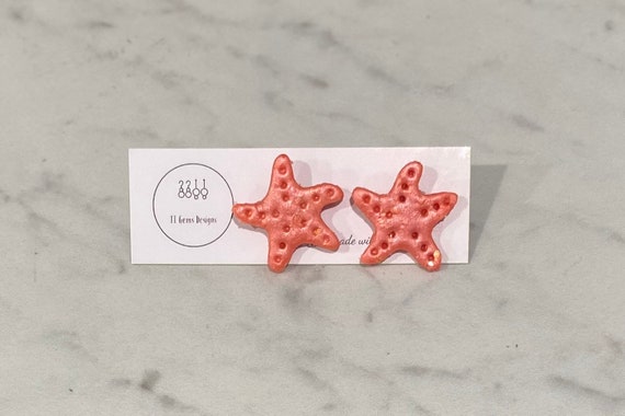 Starfish | Polymer Clay Earrings | Handmade | Hypoallergenic | Statement Earrings | Modern Jewelry