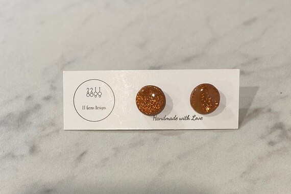 Round Sparkle Studs | Handmade | Polymer Clay Earrings | Hypoallergenic | Statement Earrings | Simple Jewelry