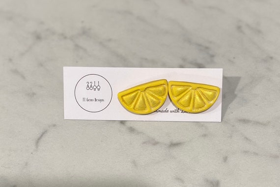 Lemon Slice | Polymer Clay Earrings | Handmade | Hypoallergenic | Statement Earrings | Modern Jewelry