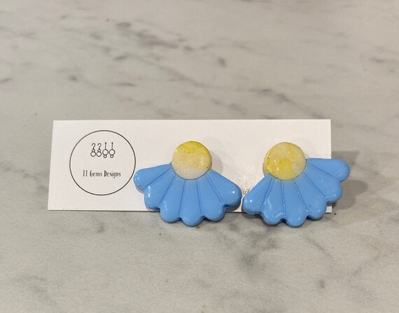 Large Daisy Studs | Handmade | Polymer Clay Earrings | Lightweight | Hypoallergenic | Statement Earrings | Simple Jewelry