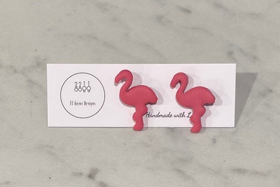 Flamingo | Polymer Clay Earrings | Handmade | Hypoallergenic | Statement Earrings | Modern Jewelry