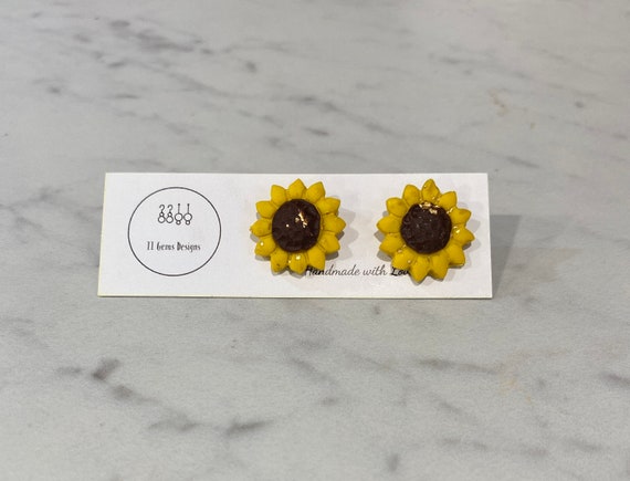 Sunflower | Handmade | Polymer Clay Earrings | Hypoallergenic | Statement Earrings | Simple Jewelry