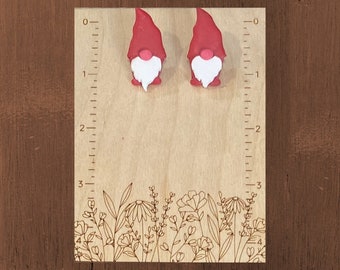 Gnome Studs | Christmas Earrings | Polymer Clay Earrings | Handmade | Hypoallergenic | Winter Styles