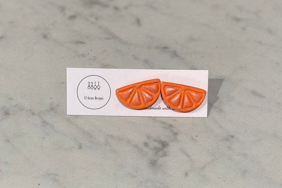 Orange Slice | Polymer Clay Earrings | Handmade | Hypoallergenic | Statement Earrings | Modern Jewelry