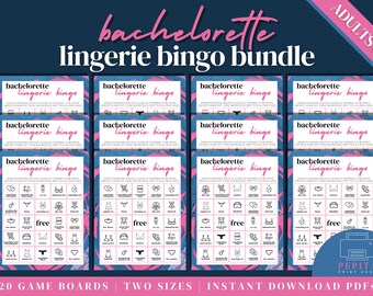 BACHELORETTE PARTY Lingerie Bingo Bundle | Bachelorette Printables, Hen Party, Instant Download, Games for Adults, Girls Night