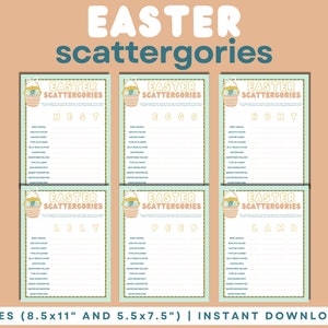 EASTER Scattergories Printable Game | Easter Party Games, Family Party Games, Printables, Instant Download, Games for Kids and Adults