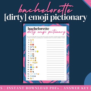 DESPEDIDA DE SOLTEIRA SUJA Emoji Pictionary | Imprimíveis de despedida de solteira, festa de despedida, download instantâneo, noite de meninas, jogo de festa para adultos