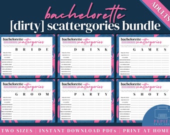 BACHELORETTE PARTY Dirty Scattergories | Bachelorette Printables, Hen Party, Instant Download, Adult Party Game, Girls Night, Last Fling