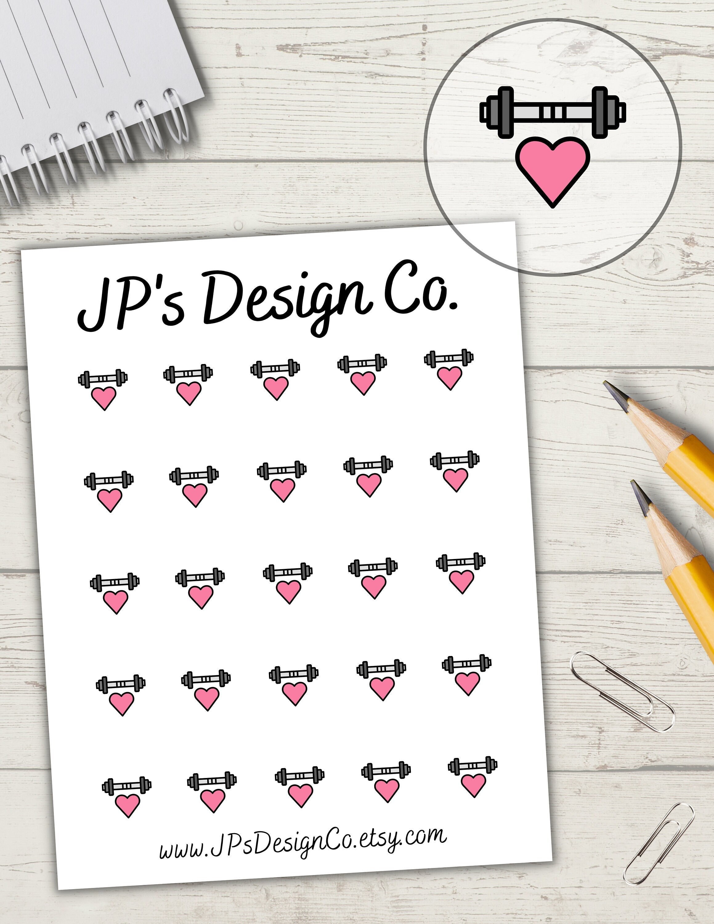 Gym Planner Stickers Etsy