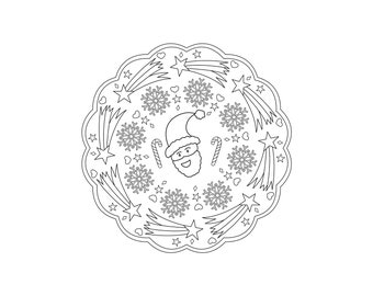 Christmas Stress Reliever, 7 Adult Mandala Coloring Pages .JPG