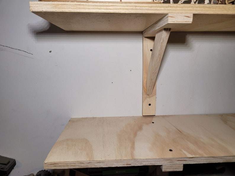 Plywood Shelf With Shelf Brackets Etsy