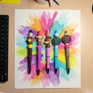 Custom handmade silicone beaded pens