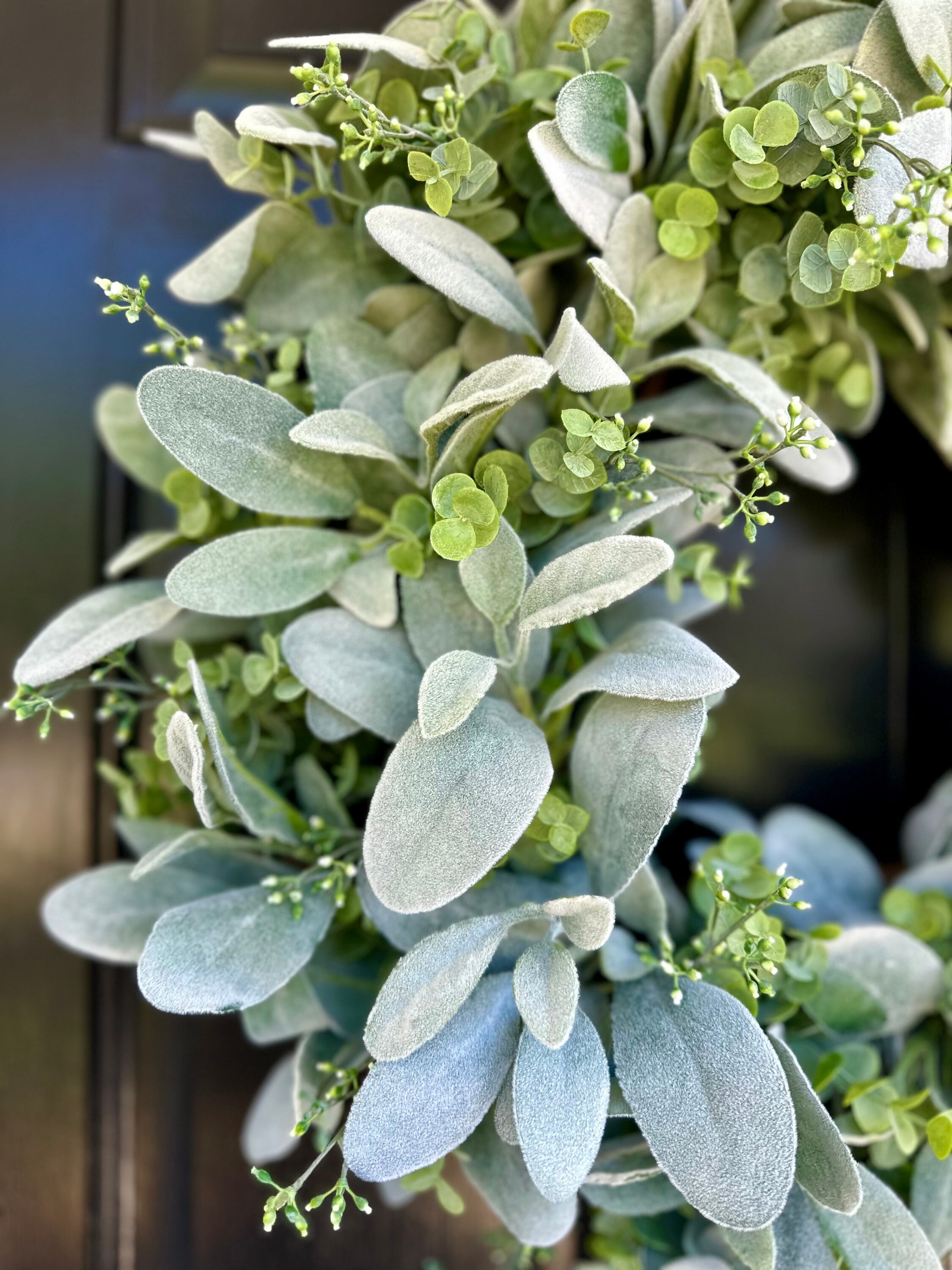 Lamb’s Ear and Seeded Eucalyptus Farmhouse Wreath for Front Door ...