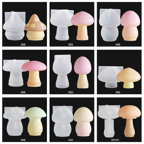 3D Mushroom Mold Mushroom Candle Mold Mushroom Resin Mold Mould Silicone  Shiny Epoxy Resin Jewelry Making Supplies 