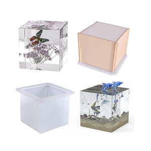 Silicone Mold Cube, 8cm, 2.4'', Resin mold, Casting Mold, Square, DIY dried flower resin supply molds