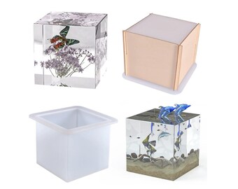 Silicone Mold Cube, 8cm, 2.4'', Resin mold, Casting Mold, Square, DIY dried flower resin supply molds