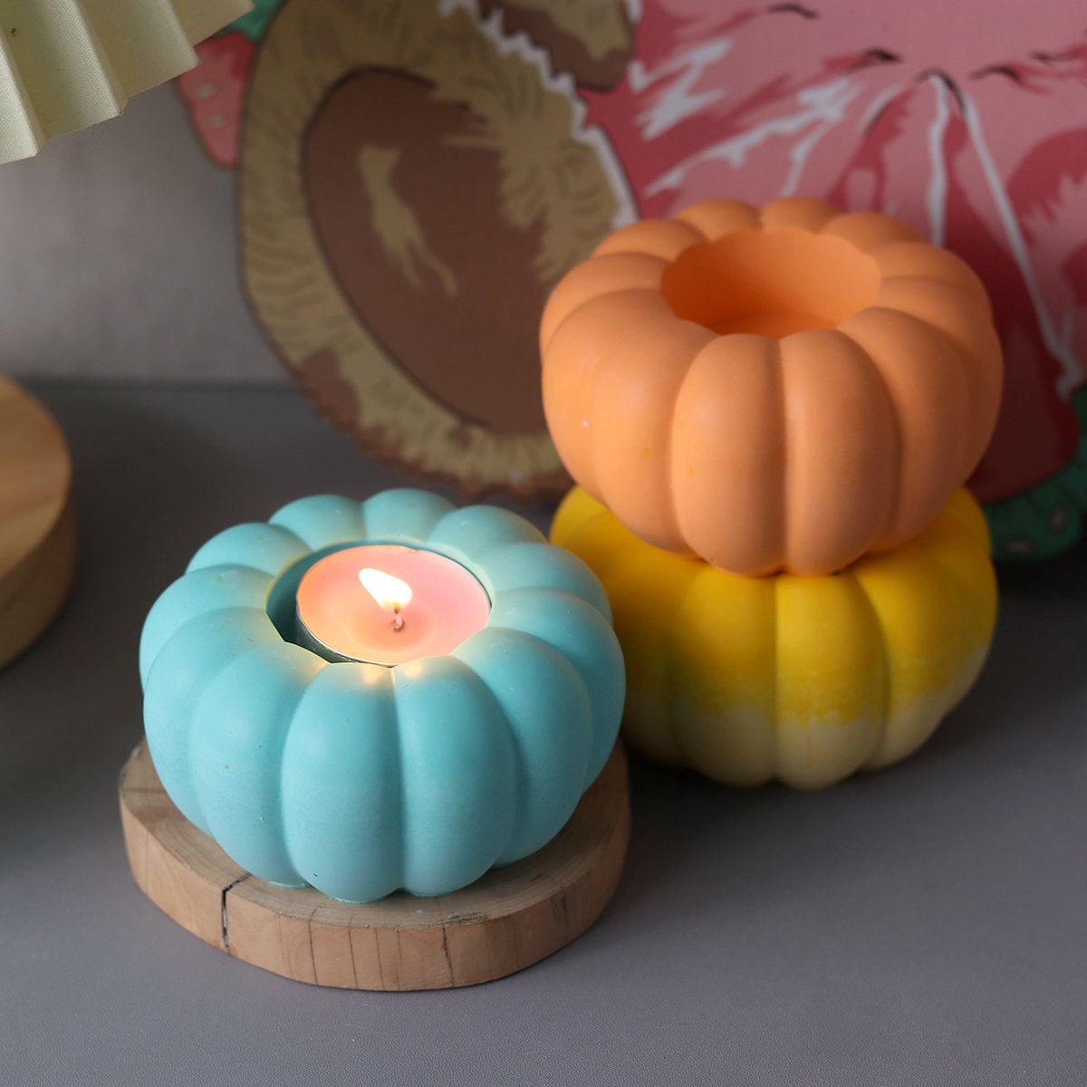3 Stampi In Silicone Per Candele - 2 Rotondi Per Candelieri + 1 Peonia 3D, Per Resina Epossidica, Fai Da Te, Decorazioni Casa - 2