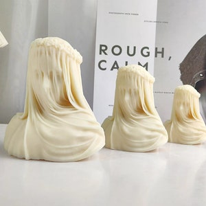 Vestal Virgin Veiled Silicone Premium Mold - Candle Mold - Greek Goddess Concrete Mold - Roman Bust Sculpture Mould - DIY statue Lux Mould