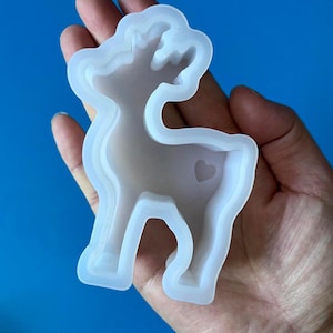 3D heart ReinDeer Car Freshie Mold of Christmas mold - Silicone Epoxy Resin Molds - Silicone Molds Candle Molds - Soap Mold