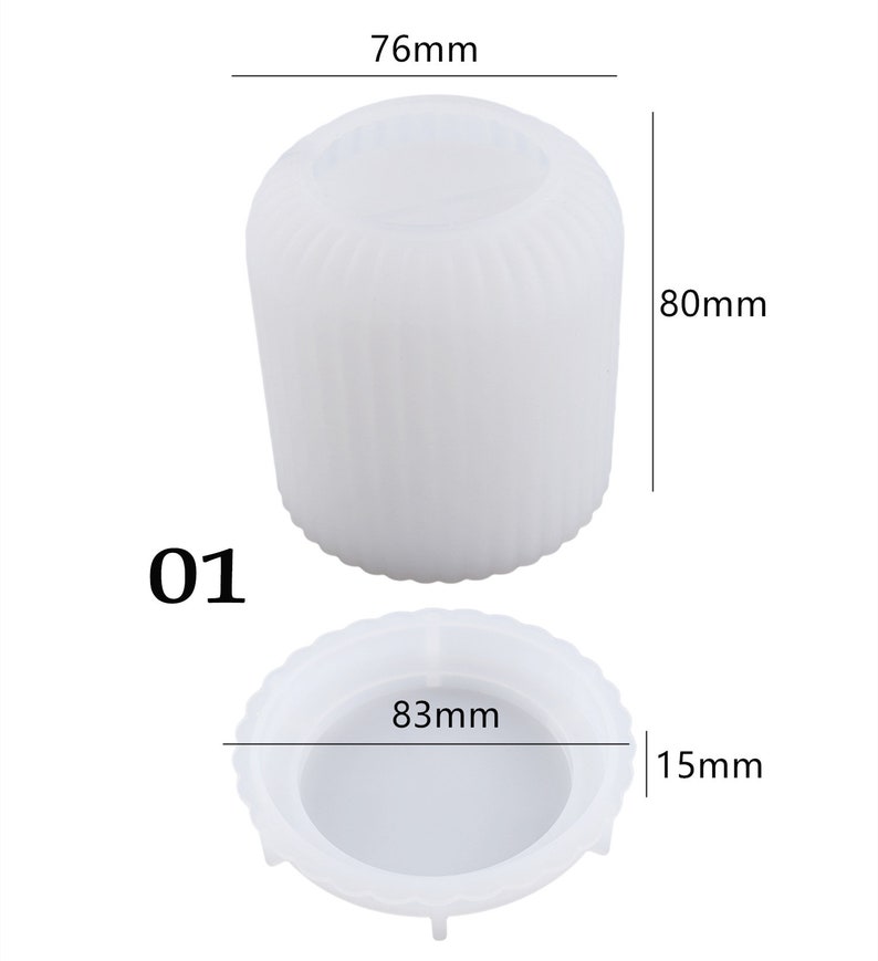 Candle Jar With Lid Mold Cylindrica Round Candle Vessel Mold Etsy