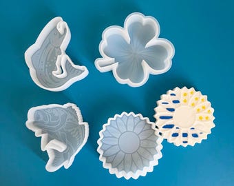 US Car Freshie Mold - Sunflower Silicone Epoxy Resin Molds -FISH mold Silicone Molds For Aroma Beads - Candle Molds - Soap Mold
