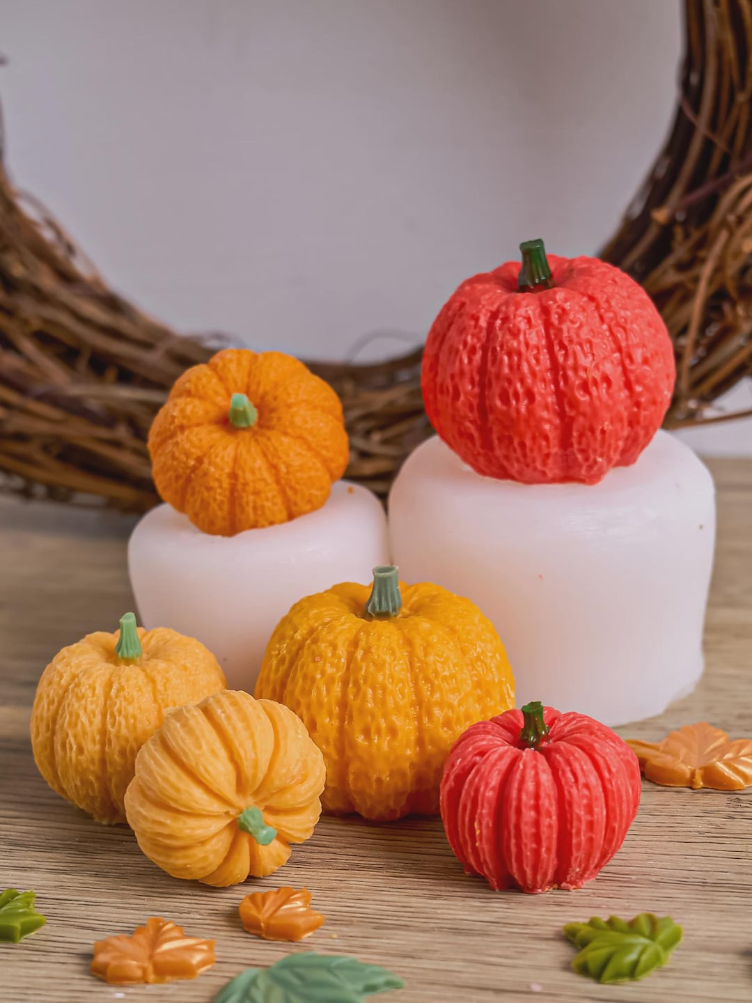 3D Pumpkin Candle Moldhalloween Ornaments Silicone Mold DIY