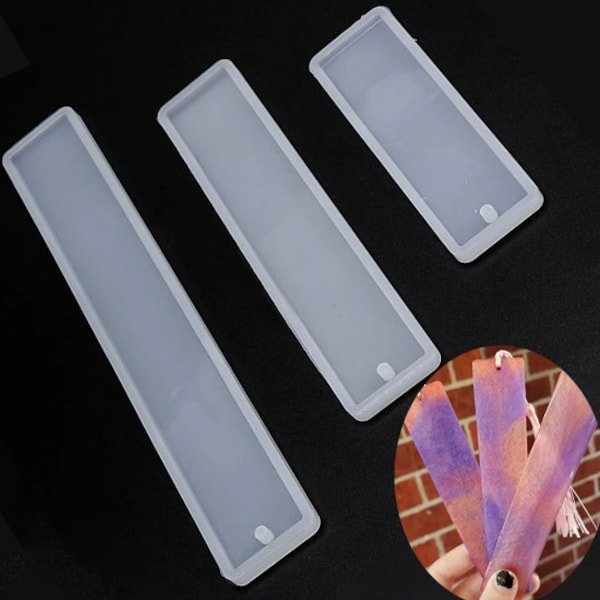 Mirror Rectangle Silicone Bookmark Mold DIY Resin Craft Casting Molds Jewelry Transparent Bookmark Making Molds Handmade Supplies