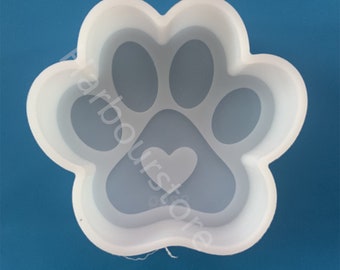 Paw Heart Mold Car Freshie Mold - Silicone Epoxy Resin Molds - Silicone Molds For Aroma Beads - Candle Molds - Soap Mold