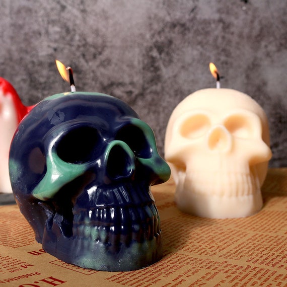 3D Skull Head Shape Silicone Mold Halloween Table Decor Epoxy Resin Mold B