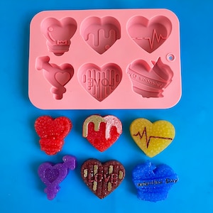 Kleine Love Hear Auto Entlüftung Clip Mold - Herz Silikon Epoxidharz Formen - Silikonformen für Aroma Perlen Kerzenformen - Seifenform - Tonform