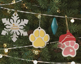 Silicone Mold, Hanging Ornament, Paw, snowflake, Christmas, Hanging Ornaments, Hanging Tags, Xmas Ornament, Hanging Pendants, Decoration