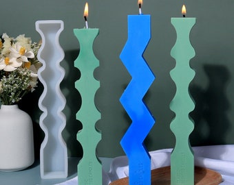 Long wave Candle Mould wave Mould 3D wave Silicone Mold pillar Scented Candle mould Gypsum Mold resin mold epoxy mold