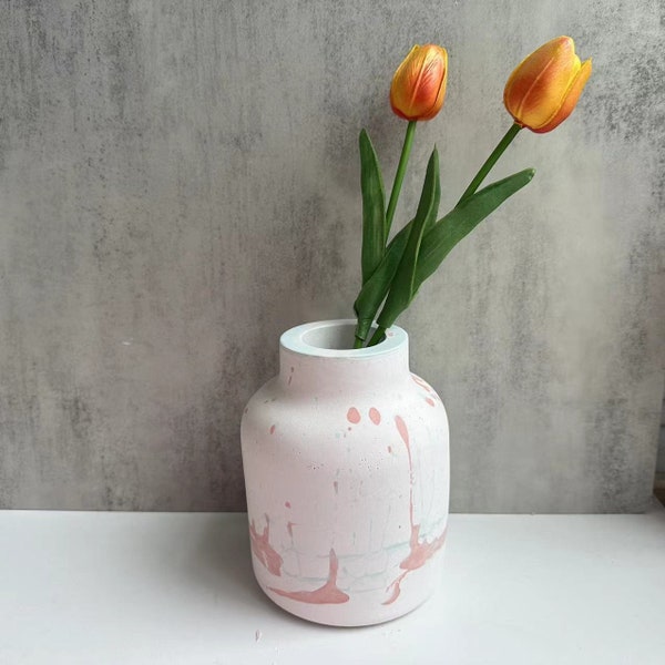 Large Concrete Art Vase Silicone Mold Aromatherapy Rattan Bottle Flower Insert Bottle Resin Mould Handmade Plaster Cement Craft Molds