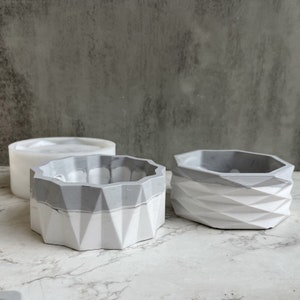 5 inch Large polygon flower pot Silicone Mold FlowerPot Mold cement concrete planter Mould,large container mould,large resin mold